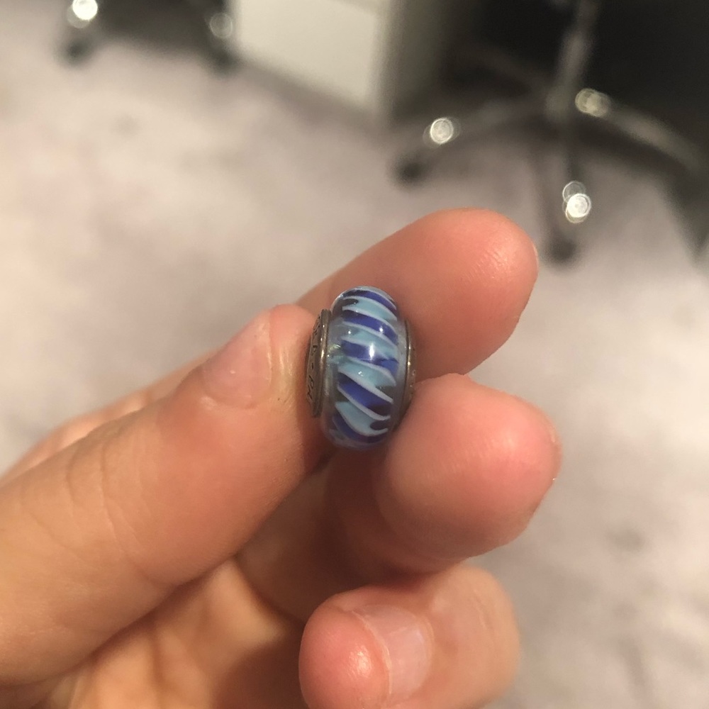 Pandora Blue Swirl Glass Bead Charm